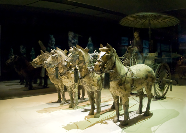 China_Feb_04_1167_Edit.jpg - Bronze Chariot, Terra Cotta Warriors, Xian, China 14x18 framed